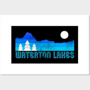 Waterton Lakes national park retro vintage Posters and Art